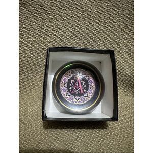 Paperweight Punch Studio Crystal Letter "A" Monogram France Purple Pink